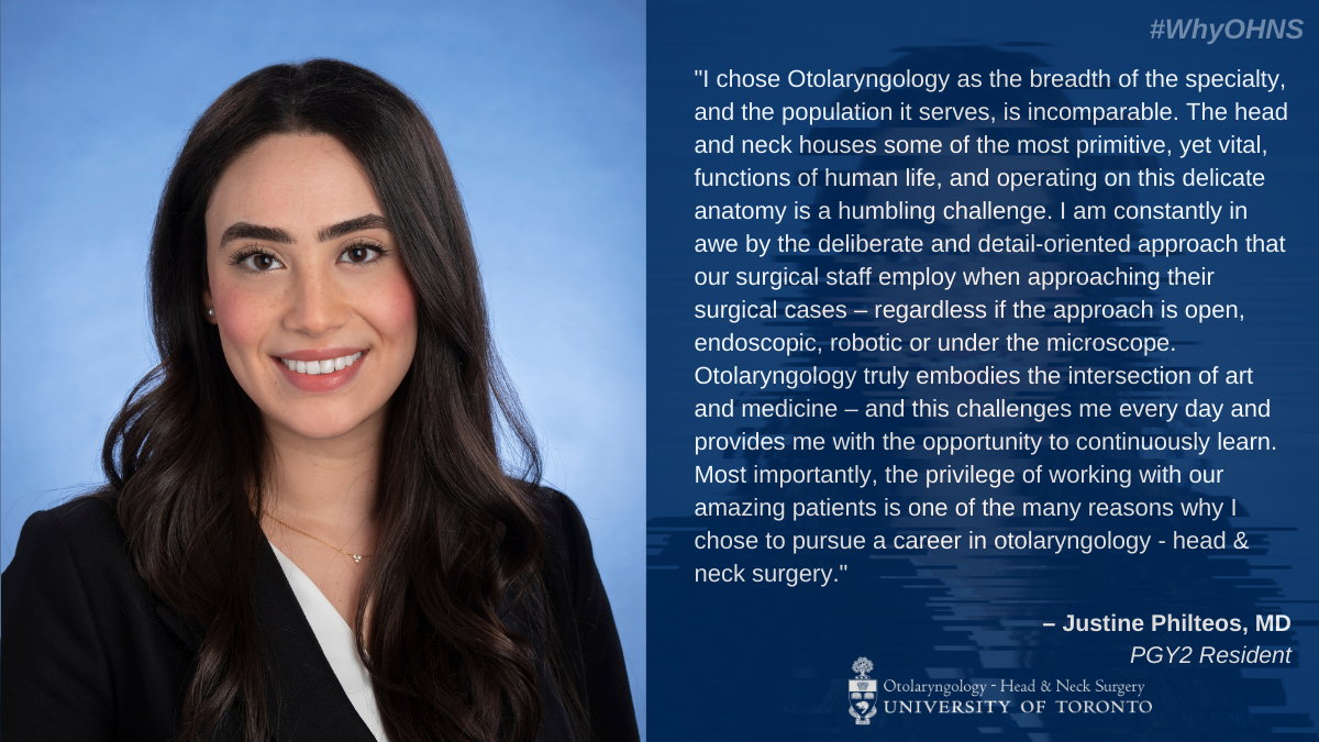 Image of Justine Philteos with text